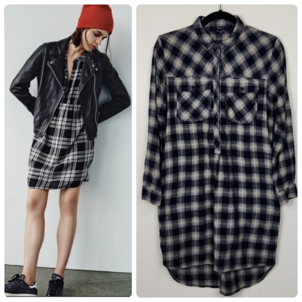 Madewell Flannel Plaid Daywalk Casual Dress